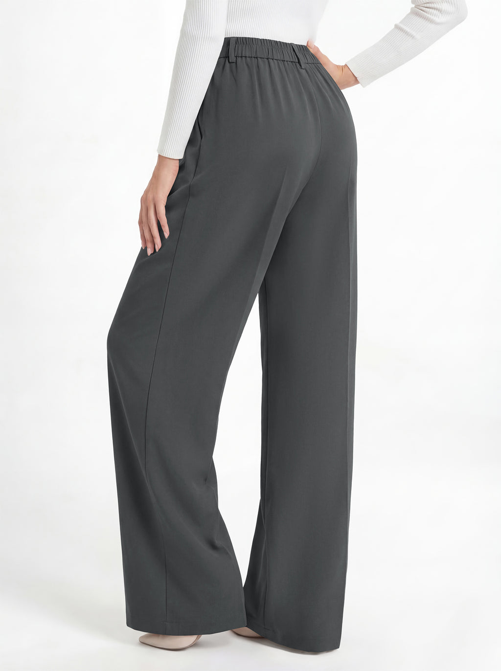 MASCOMODA Womens Wide Leg Dress Pants High Waisted Pleated Work Trousers