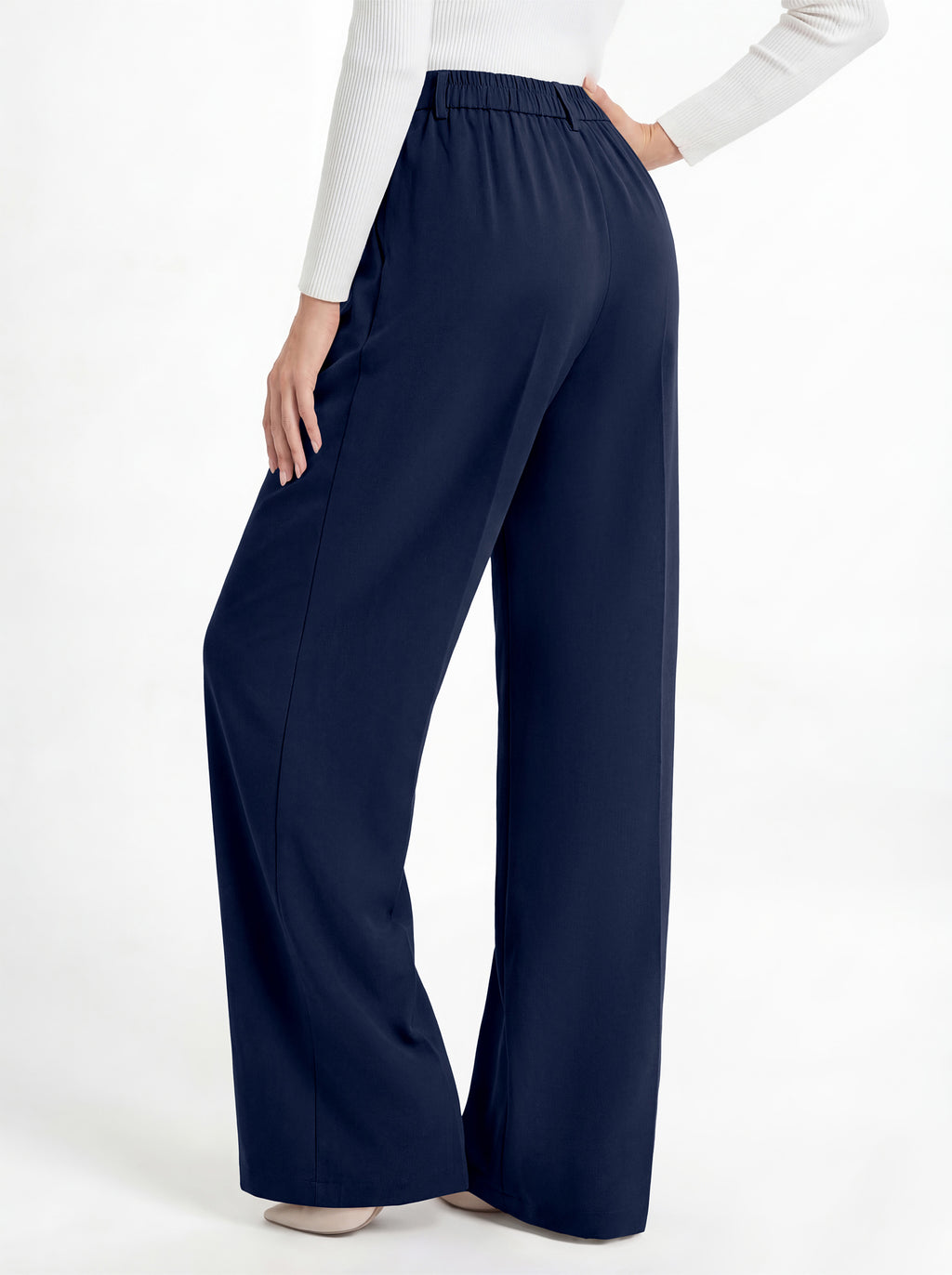 MASCOMODA Womens Wide Leg Dress Pants High Waisted Pleated Work Trousers